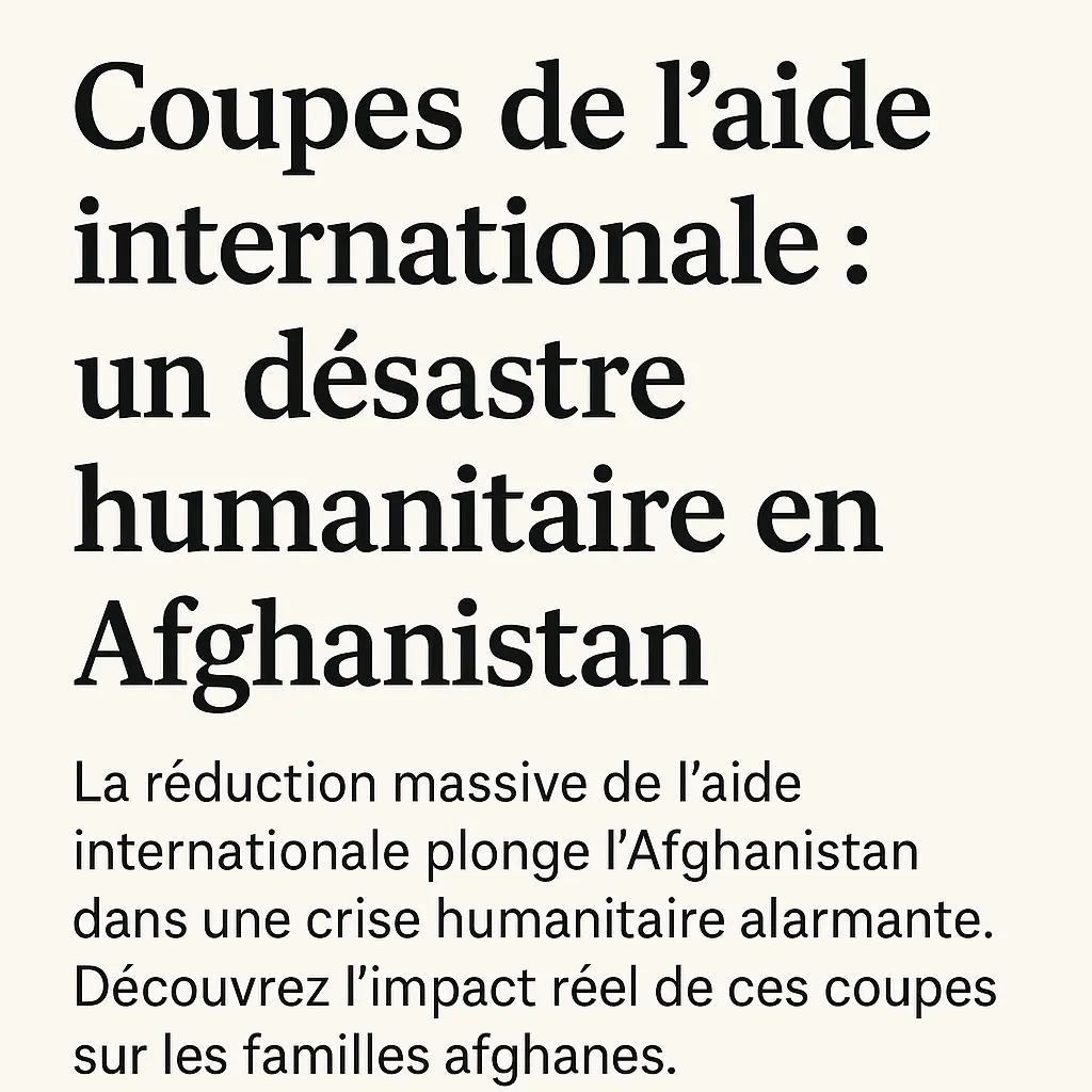 Coupes de l’aide internationale un désastre humanitaire en Afghanistan