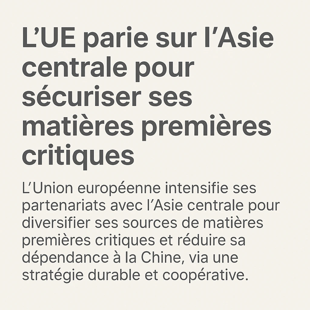 matières premières critiques en Asie centrale