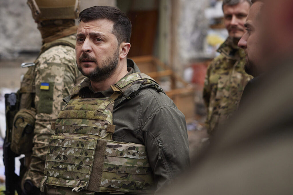 Ukrainian President Zelenskyy Views Destruction in Kharkiv