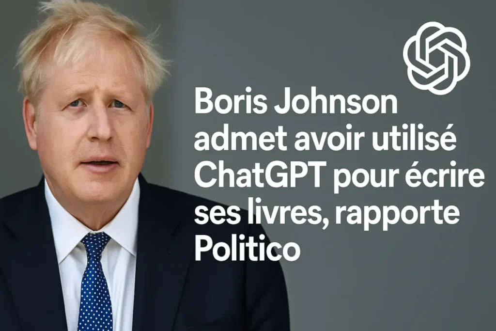 Boris Johnson souriant lors d’une interview, évoquant son usage de ChatGPT.