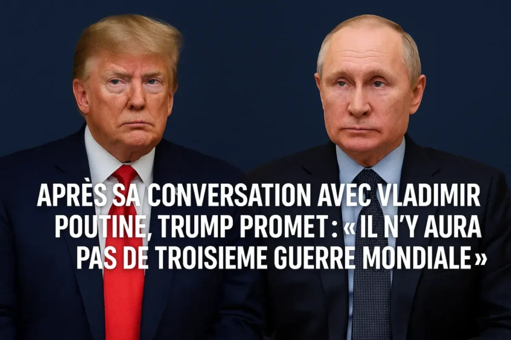 Donald Trump et Vladimir Poutine discutant de la situation en Ukraine.
