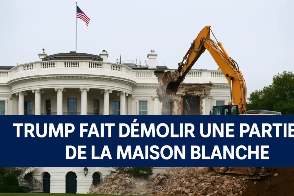 Démolition de l’aile Est de la Maison-Blanche pour salle de bal Trump