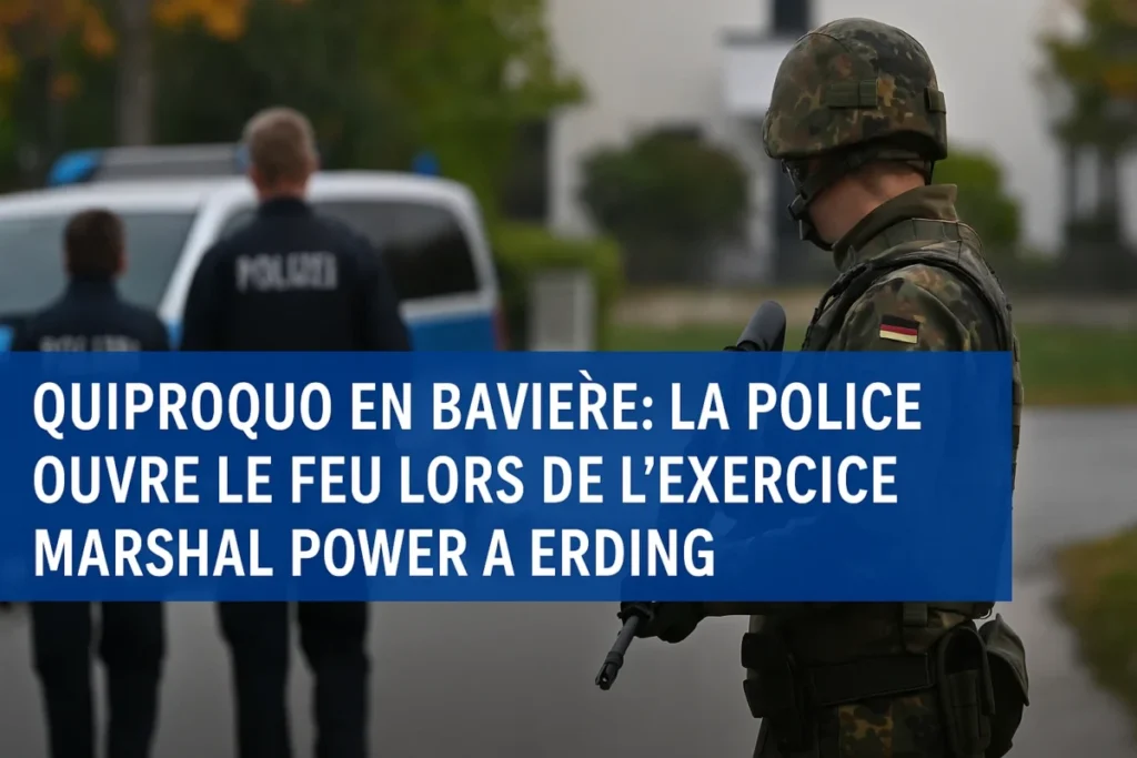 Quiproquo en Bavière : la police bavaroise ouvre le feu lors d’un exercice de la Bundeswehr Police bavaroise et soldats de la Bundeswehr lors de l’exercice Marshal Power à Erding