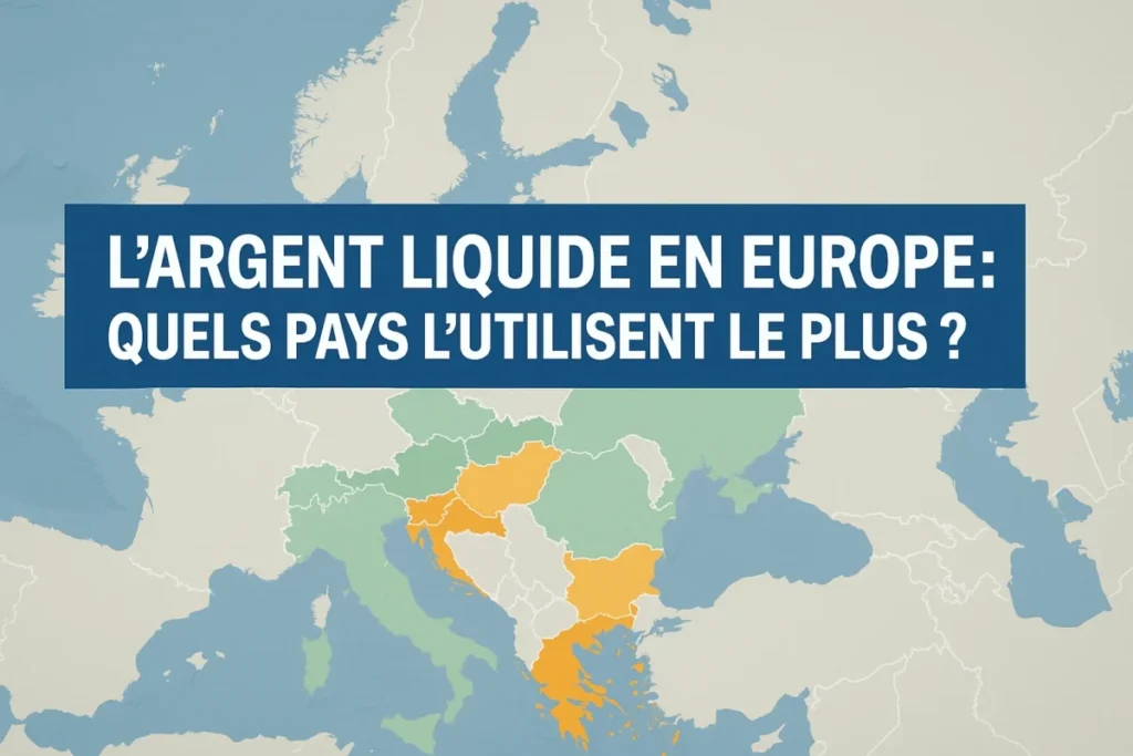 L’argent liquide en Europe : quels pays l’utilisent le plus ? Carte européenne illustrant l’usage élevé des espèces dans certains pays comme Malte, Autriche et Slovénie.