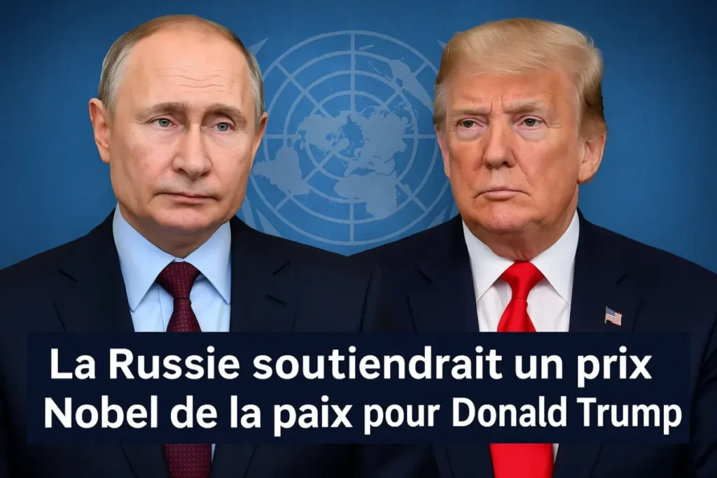 Vladimir Poutine et Donald Trump évoqués dans le cadre d’un possible prix Nobel de la paix soutenu par la Russie.