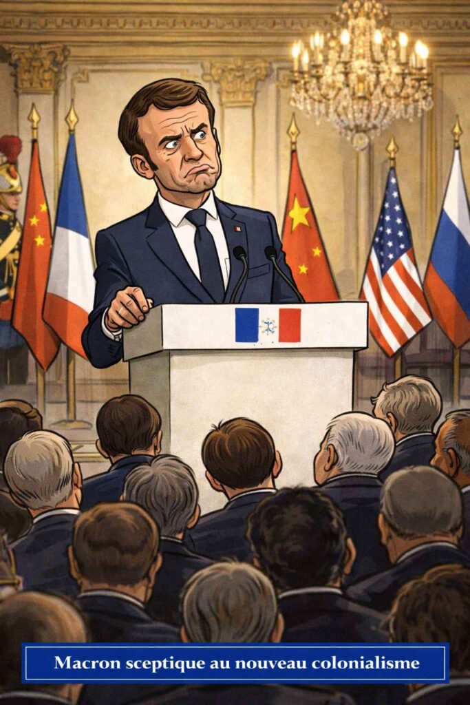 macron sceptique au nouveau colonialisme_